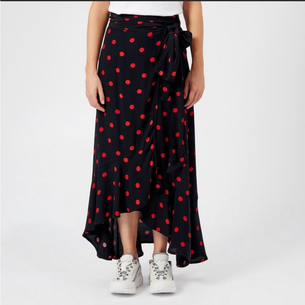 Ganni Barra Crepe Polka Dot Midi  Skirt. New. With tag   Size 38